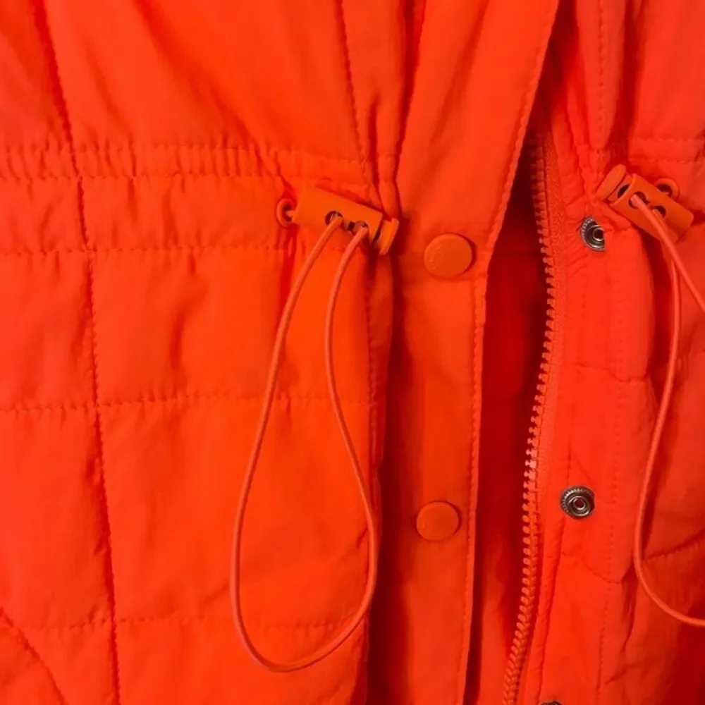 Free People Peri Packable Jacket Womens Size XS Oversized Orange Prima Loft